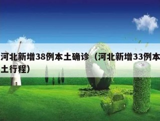 河北新增38例本土确诊（河北新增33例本土行程）