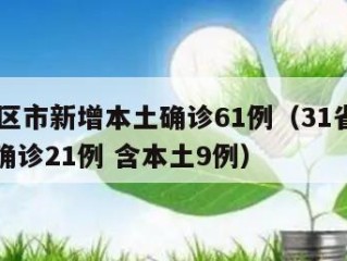 31省区市新增本土确诊61例（31省区市新增确诊21例 含本土9例）