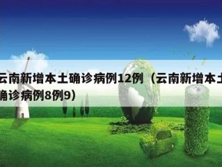 云南新增本土确诊病例12例（云南新增本土确诊病例8例9）